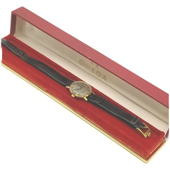 OMEGA Gold Marble Mosaic Arabic Dial Ladies Watch - Picture 10 of 10